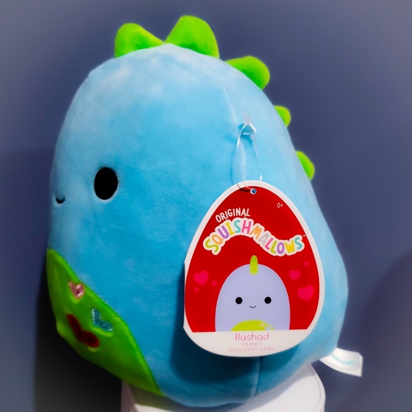 8" Squishmallow Rashad Blue Dino dinosaur valentine plush Kellytoy - Picture 2 of 3
